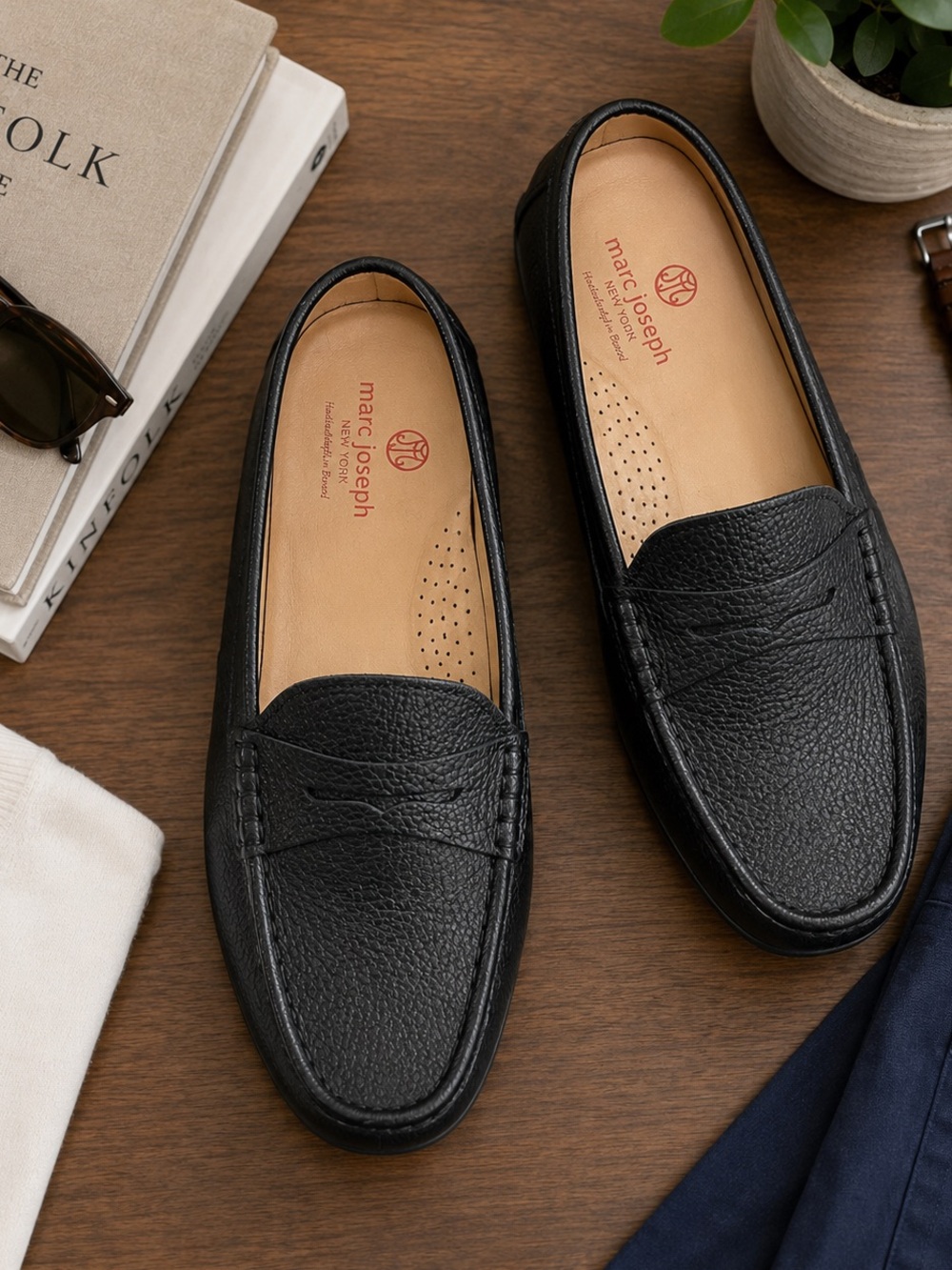 Marc Joseph New York Black Leather Driving Loafers Men’s Size 11 - Picture 2 of 7